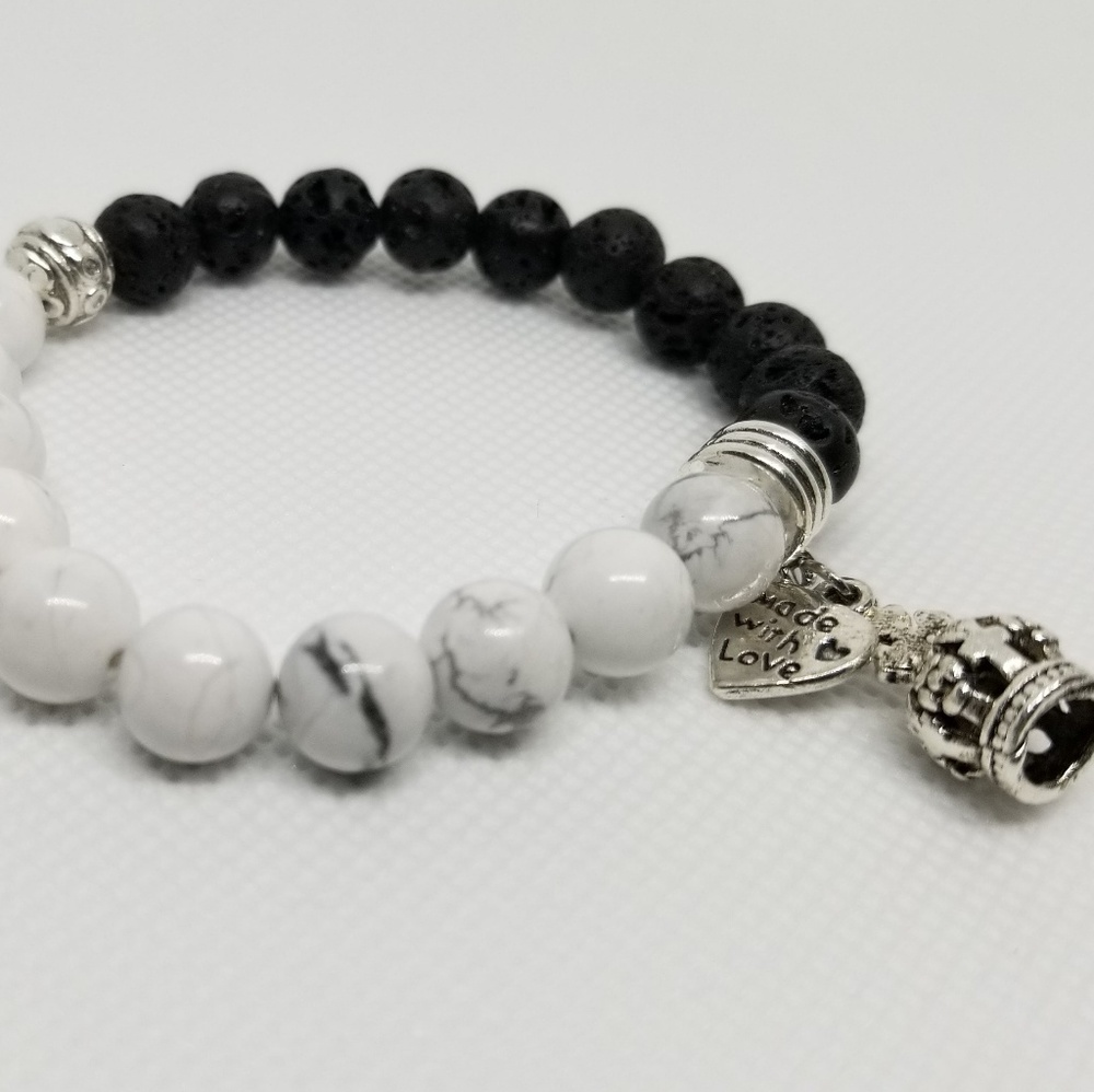 Black and White Made with Love Bracelet